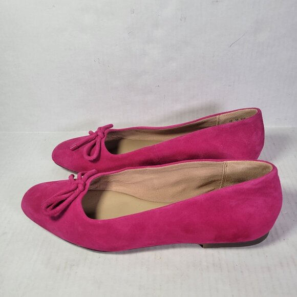 Naturalizer Women Fuchsia Suede Ballet Flats With Bow Detail Size 10 - Picture 1 of 7